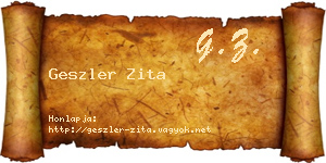 Geszler Zita névjegykártya